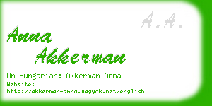anna akkerman business card